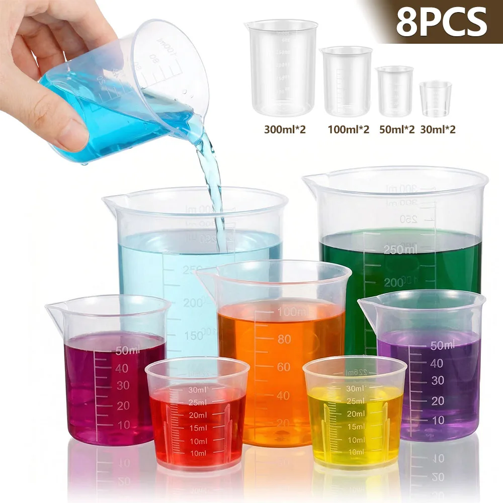 Plastic Cup 50Pcs - طقم أكواب قياس بلاستيكية 8 قطع