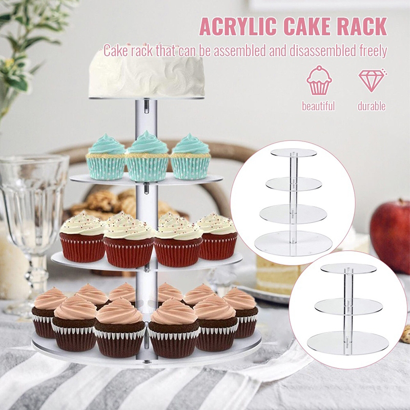 Cupcake Stand Tier - 1 قطعة 3/4/5 الطبقة الاكريليك حامل