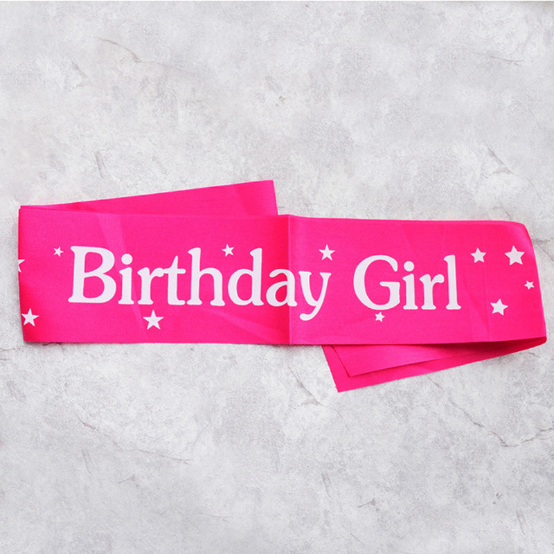 Birthday Sash Glitter - عيد ميلاد فتاة أشرطة حزام الكتف