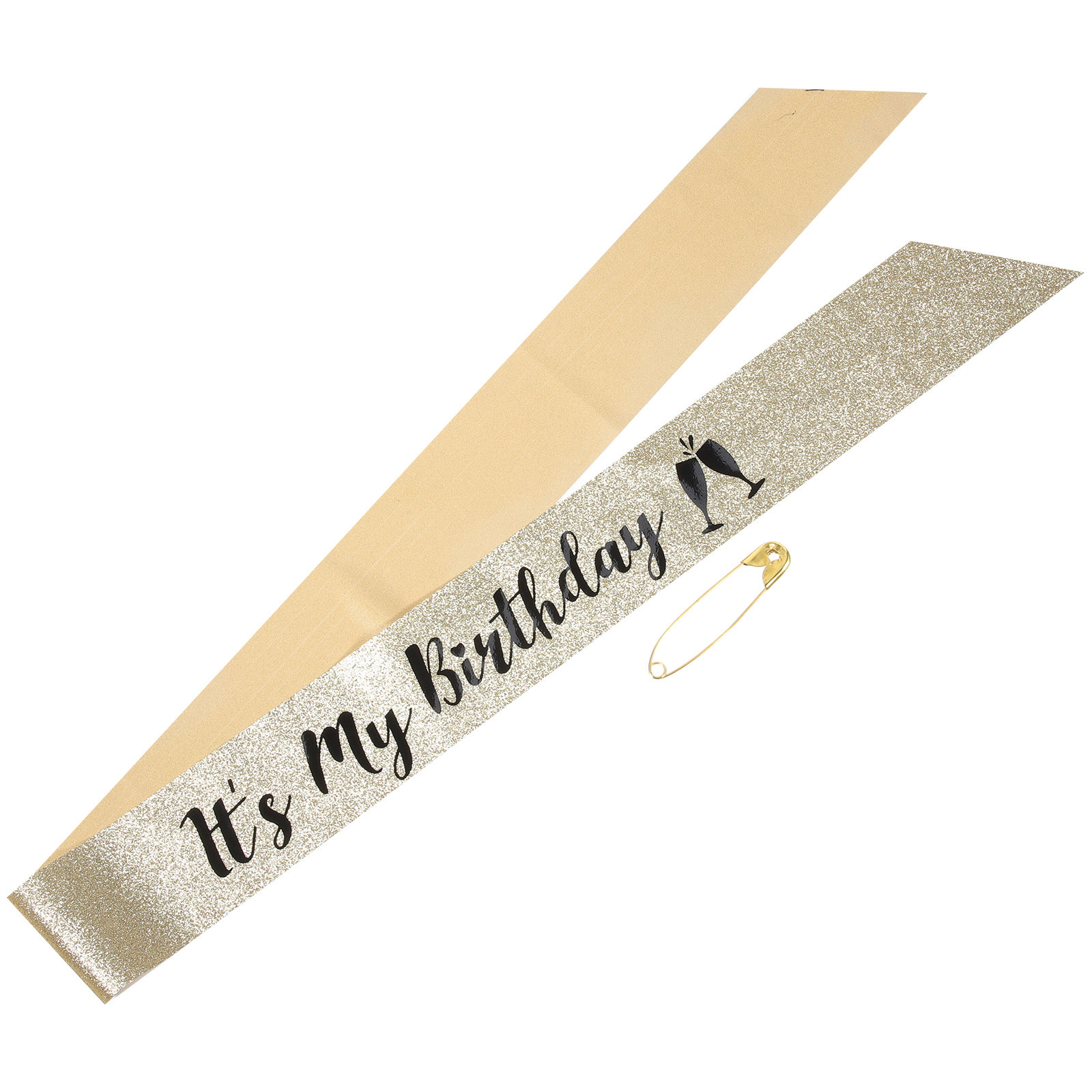 Birthday Sash Glitter - وشاح عيد ميلاد لامع للحفلات، مصنوع