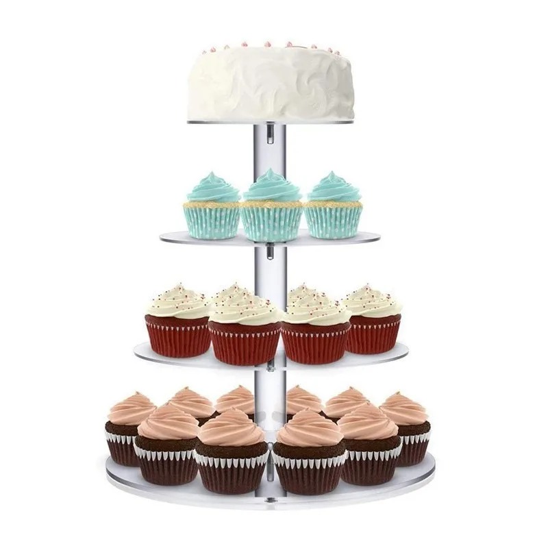 Cupcake Stand Tier - حامل كب كيك من الأكريليك الشفاف