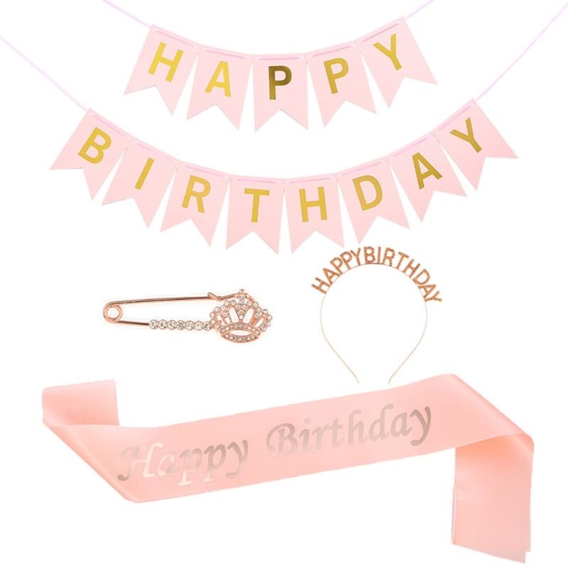Birthday Sash Glitter - G92D 4 قطع حفلة عيد ميلاد