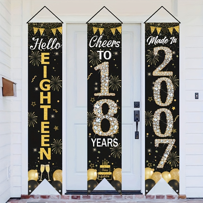Party Banner Gold - مجموعة لافتات باب لعيد الميلاد الثامن