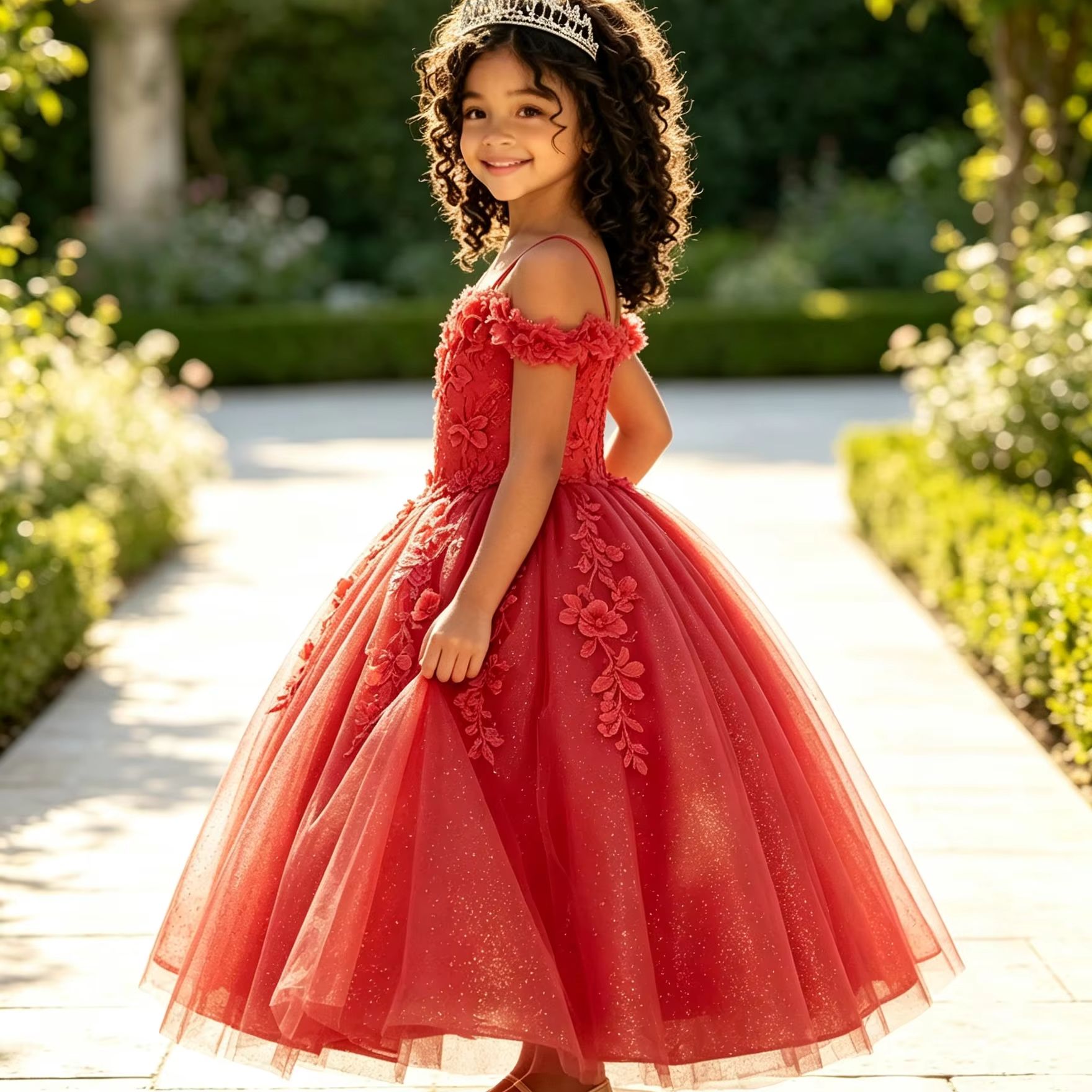 Birthday Sash Glitter - فساتين لامعة للفتيات الصغيرات لحفلات الزفاف