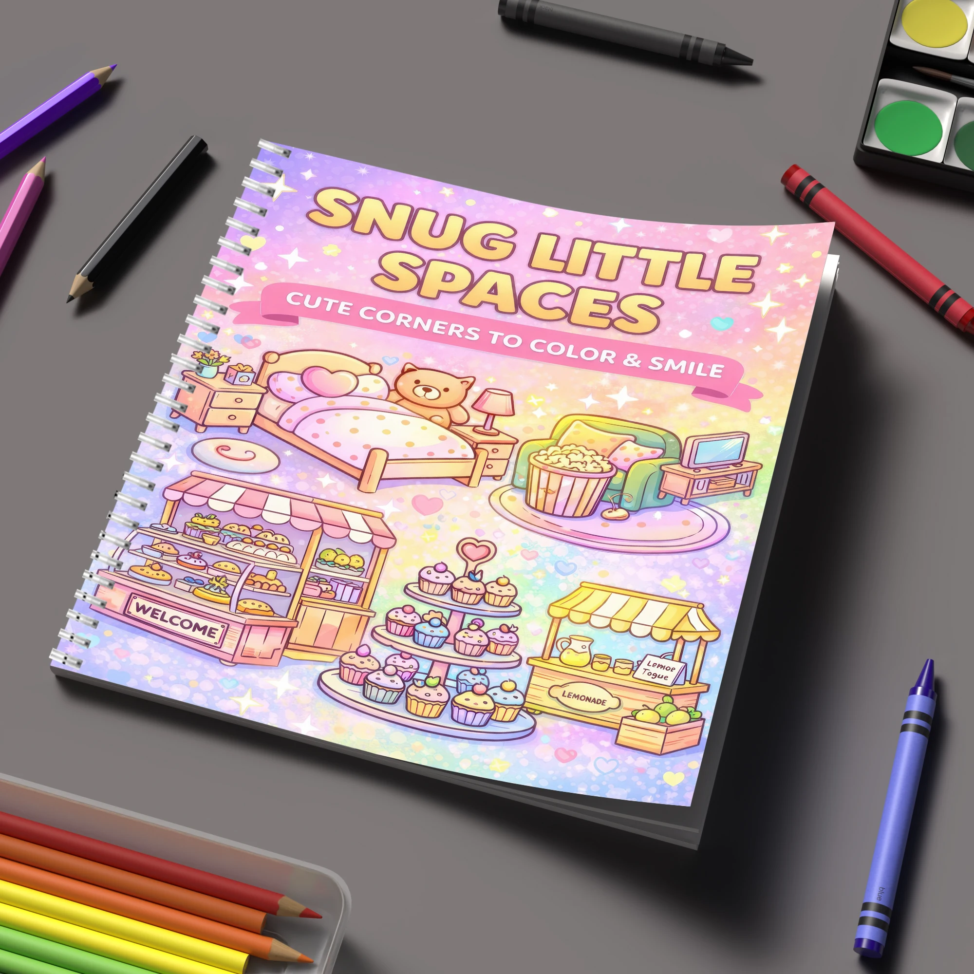 Event Supplies - كتاب تلوين للبالغين بتصميم المساحات الصغيرة،