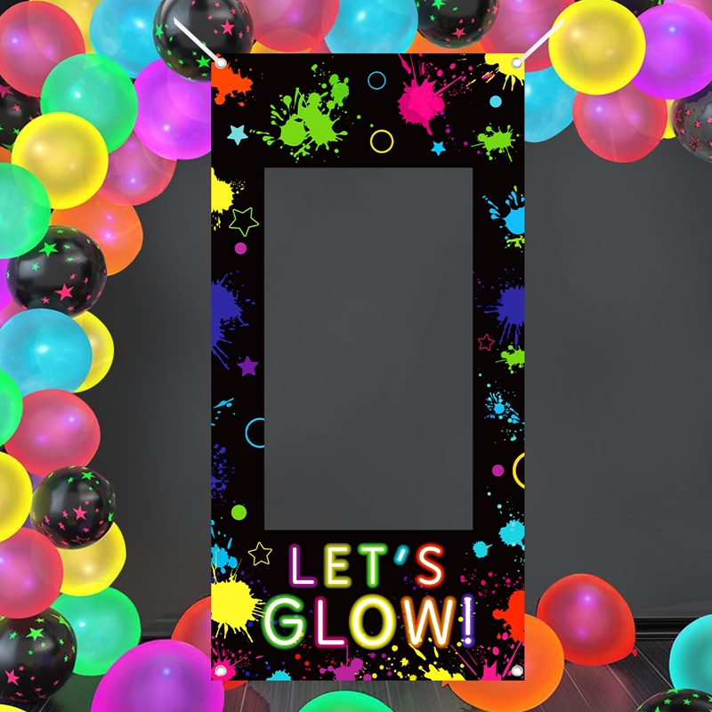 Let'S Party Event Supply - إطار صور نيون مضيء للحفلات، خلفية