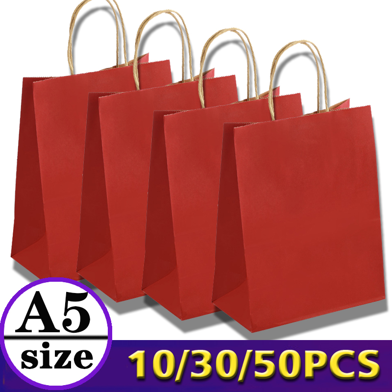 Event Party Shop - أكياس ورقية حمراء بالجملة 30/50 قطعة
