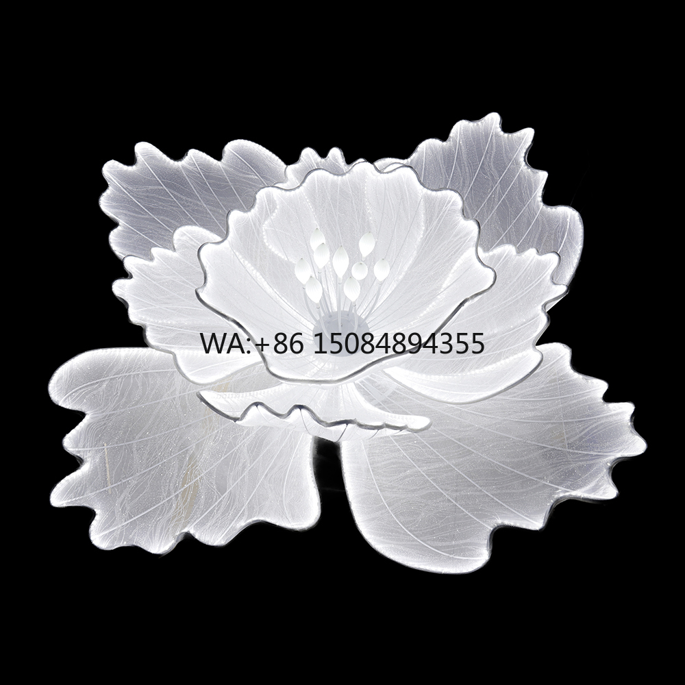 Event & Party Supply - خلفية زهور بيضاء عملاقة بإضاءة LED