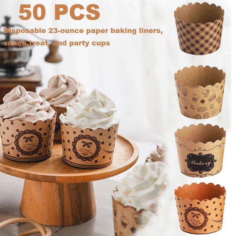 Plastic Cup 50Pcs - 50 قطعة/الحزمة كب كيك أكواب ورقية