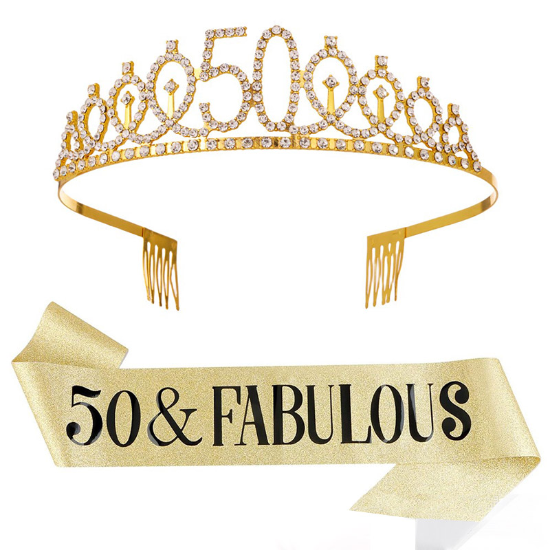 Birthday Sash Glitter - 30- 50th عيد ميلاد الذكرى الديكور