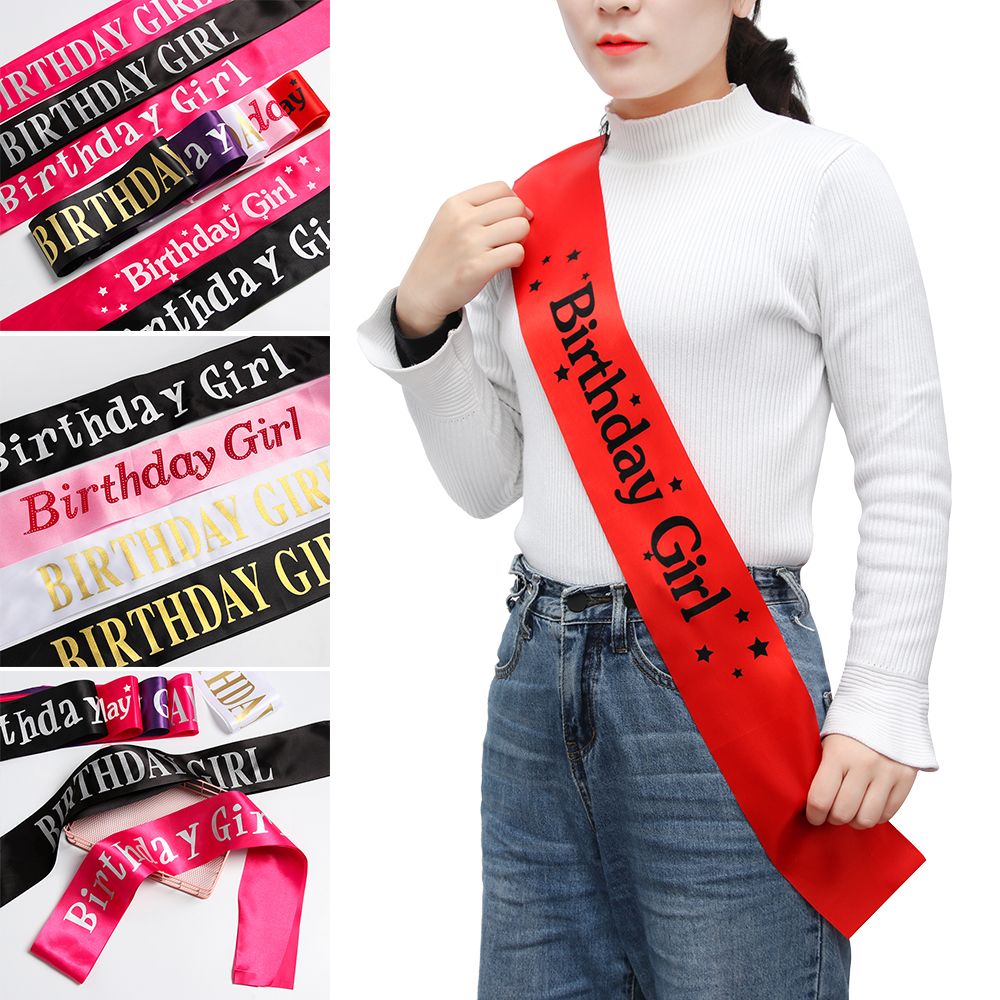 Birthday Sash Glitter - عيد ميلاد فتاة بريق الساتان وشاح