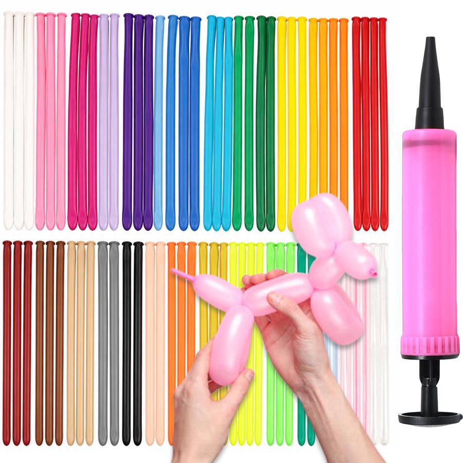 Balloon Pump Hand - مجموعة بالونات طويلة 101/201 قطعة مع