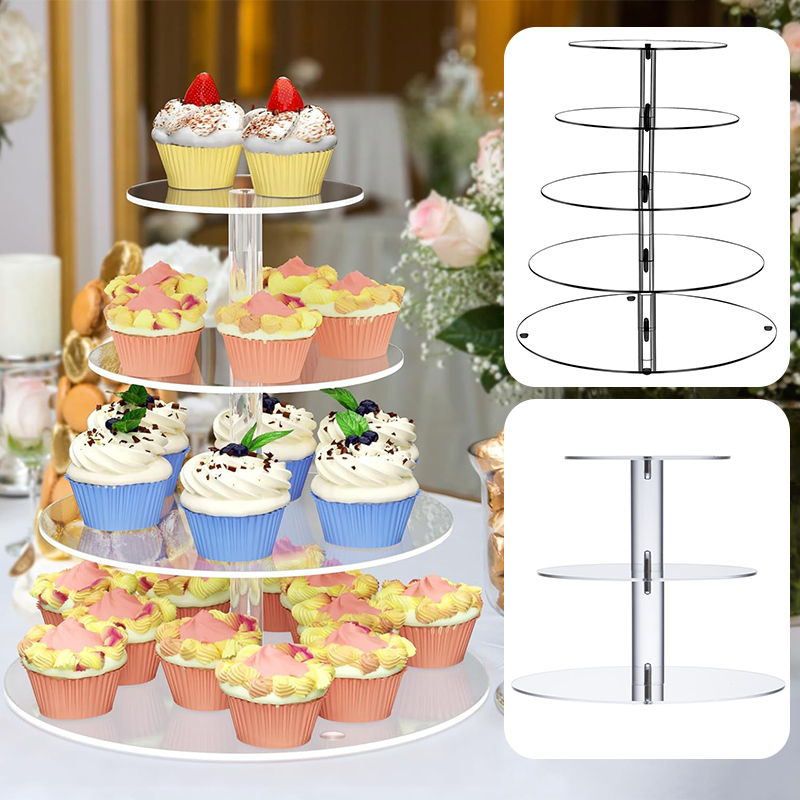 1 قطعة 3/4/5 الطبقة الاكريليك  - مراجعة Cupcake Stand Tier وسعره