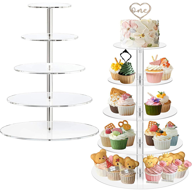 1 قطعة 3/4/5 الطبقة الاكريليك  - مراجعة Cupcake Stand Tier وسعره