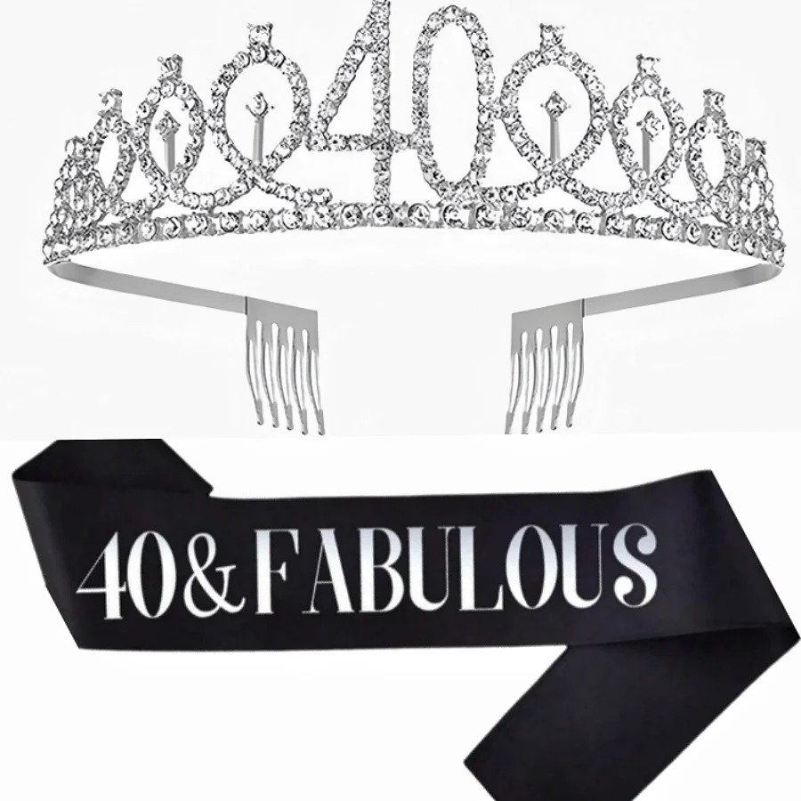 تاج وشاح عيد ميلاد فضي لامع لل - مراجعة Birthday Sash Glitter وسعره