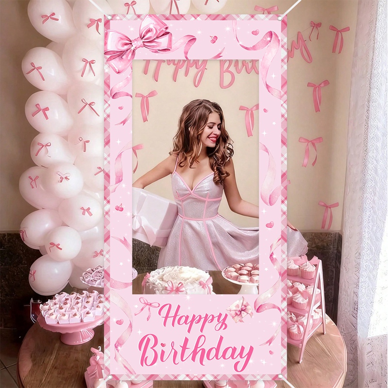 إطار صور وردي بتصميم فيونكة، خ - مراجعة Photo Booth Frame وسعره