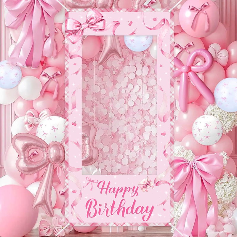 إطار صور وردي بتصميم فيونكة، خ - مراجعة Photo Booth Frame وسعره
