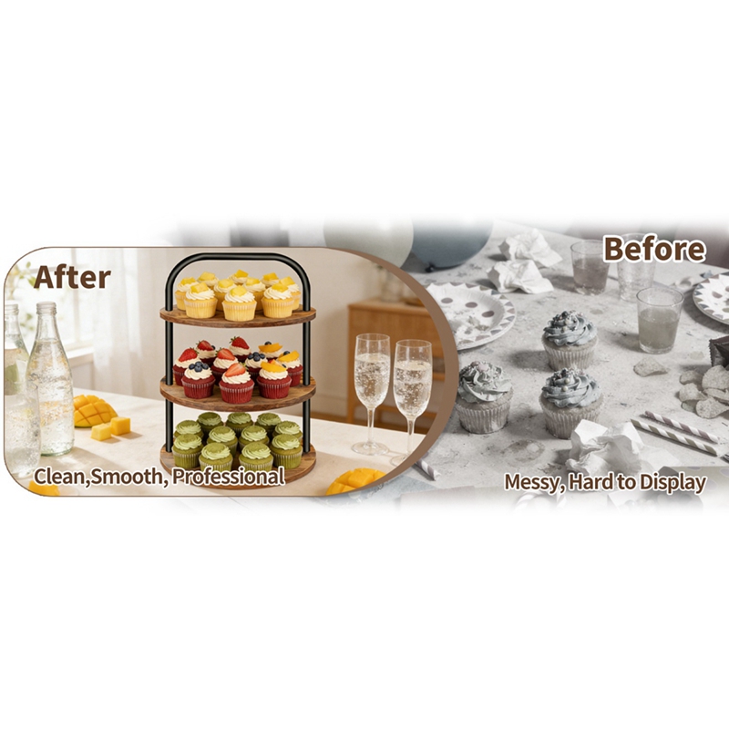 حامل كب كيك خشبي من ABLN، عرض  - مراجعة Cupcake Stand Tier وسعره