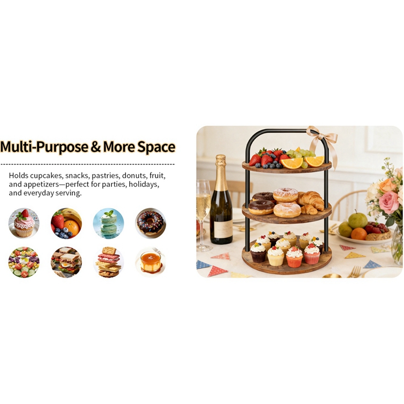 حامل كب كيك خشبي من ABLN، عرض  - مراجعة Cupcake Stand Tier وسعره