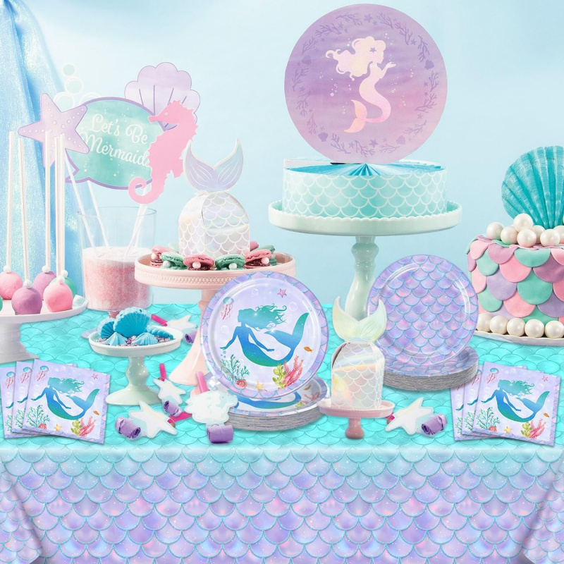 مفرش طاولة حورية البحر - زينة  - مراجعة Table Cloth Disposable وسعره