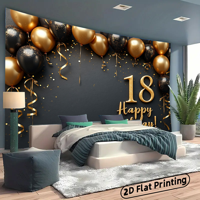 لافتة خلفية بالونات سوداء وذهب - مراجعة Party Banner Gold وسعره
