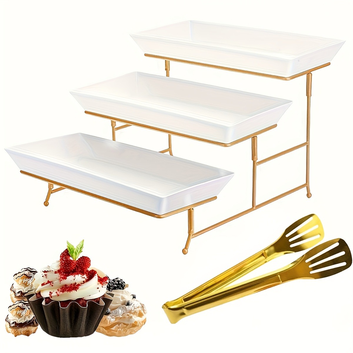 حامل تقديم متعدد الطبقات أبيض  - مراجعة Cupcake Stand Tier وسعره
