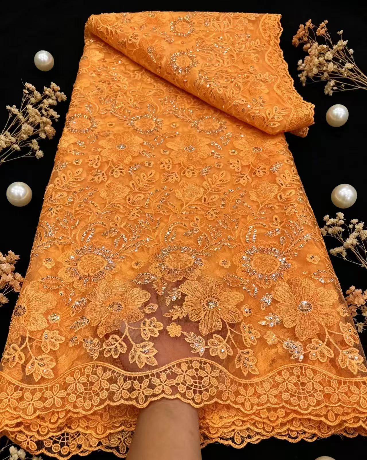 قماش دانتيل فرنسي نقي من التول - مراجعة Glitter Tablecloth وسعره