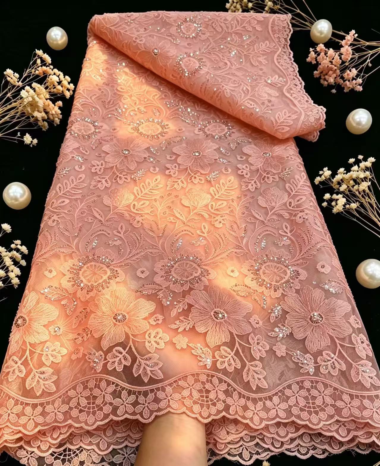 قماش دانتيل فرنسي نقي من التول - مراجعة Glitter Tablecloth وسعره