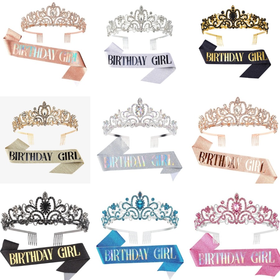 طقم من قطعتين: تاج كريستالي مر - مراجعة Birthday Sash Glitter وسعره