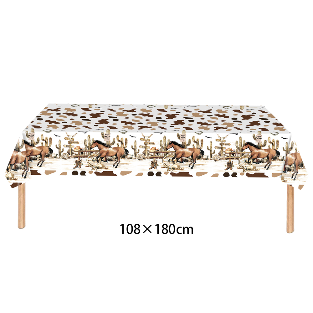 حفلة رعاة البقر الغربية أدوات  - مراجعة Table Cloth Disposable وسعره