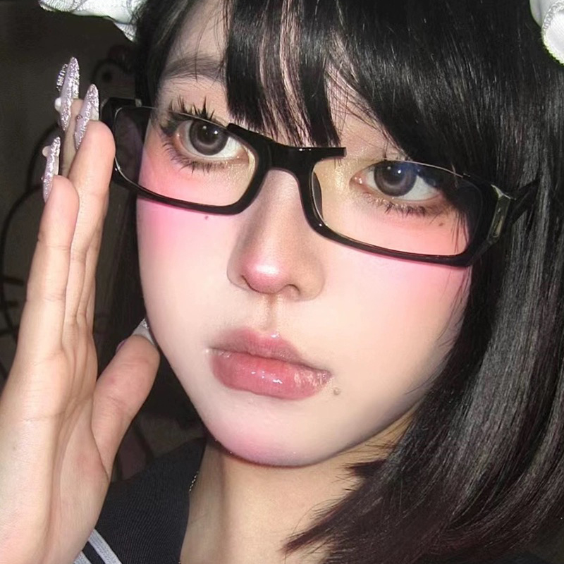 Y2K أسود نصف إطار نظارات المرأ - مراجعة Photo Booth Frame وسعره