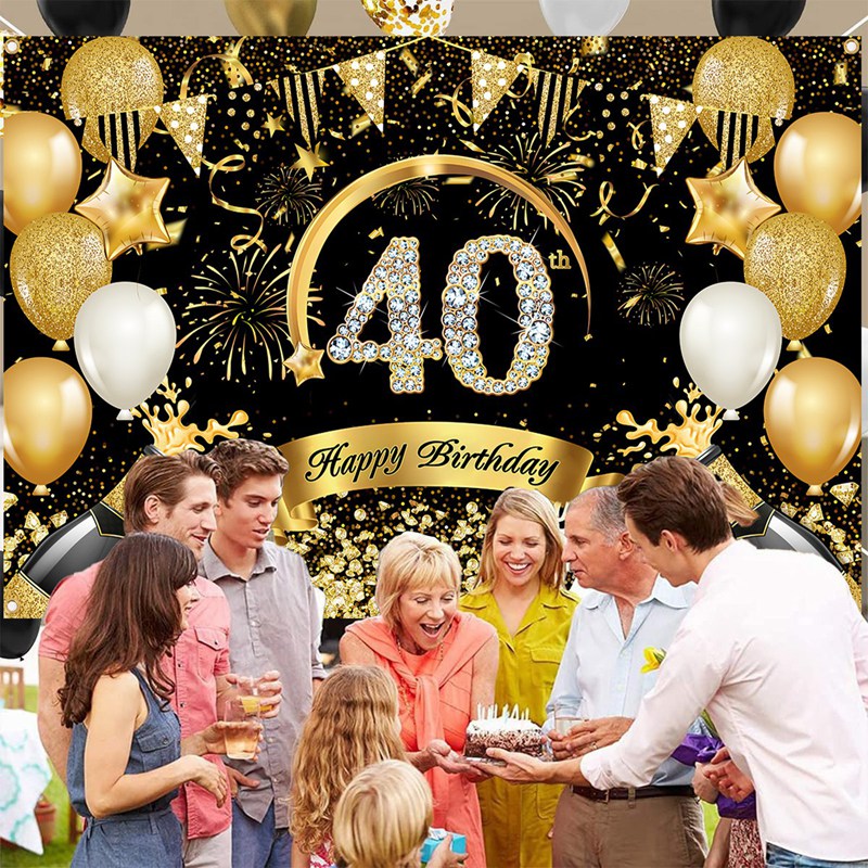 لافتات عيد ميلاد سعيدة 30th 40 - مراجعة Party Banner Gold وسعره