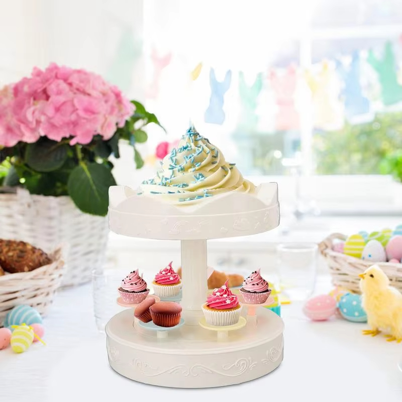 2-tier التلقائي الدورية كعكة ا - مراجعة Cupcake Stand Tier وسعره