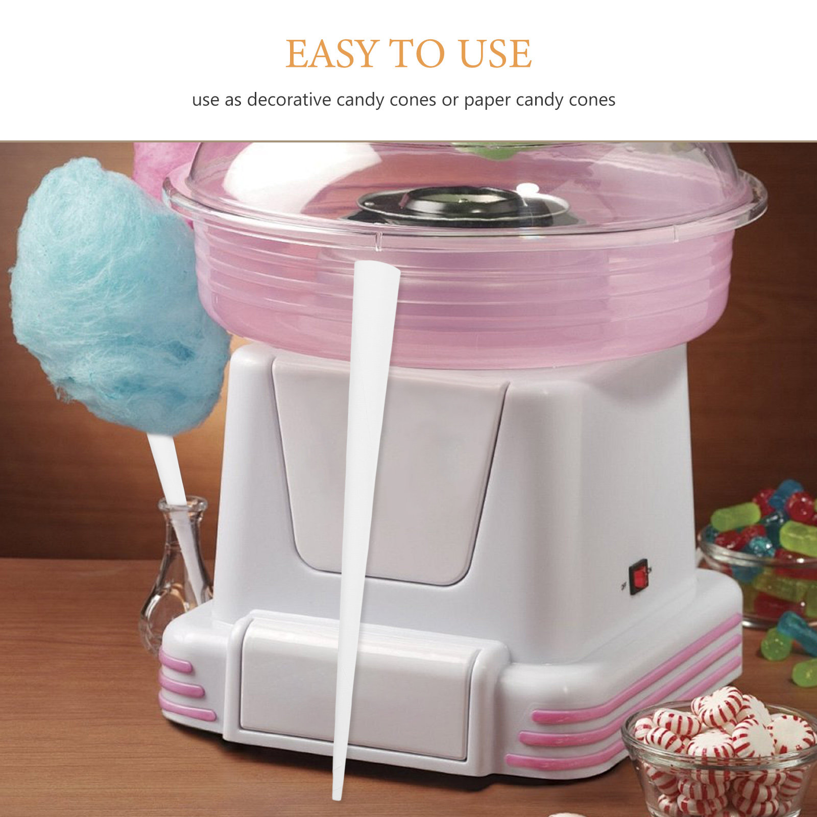 20 قطعة من أعواد ورقية للحلوى  - مراجعة Cotton Candy Cone وسعره